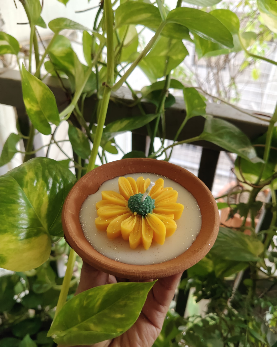 Terracotta Diya Candle- Scented Candle