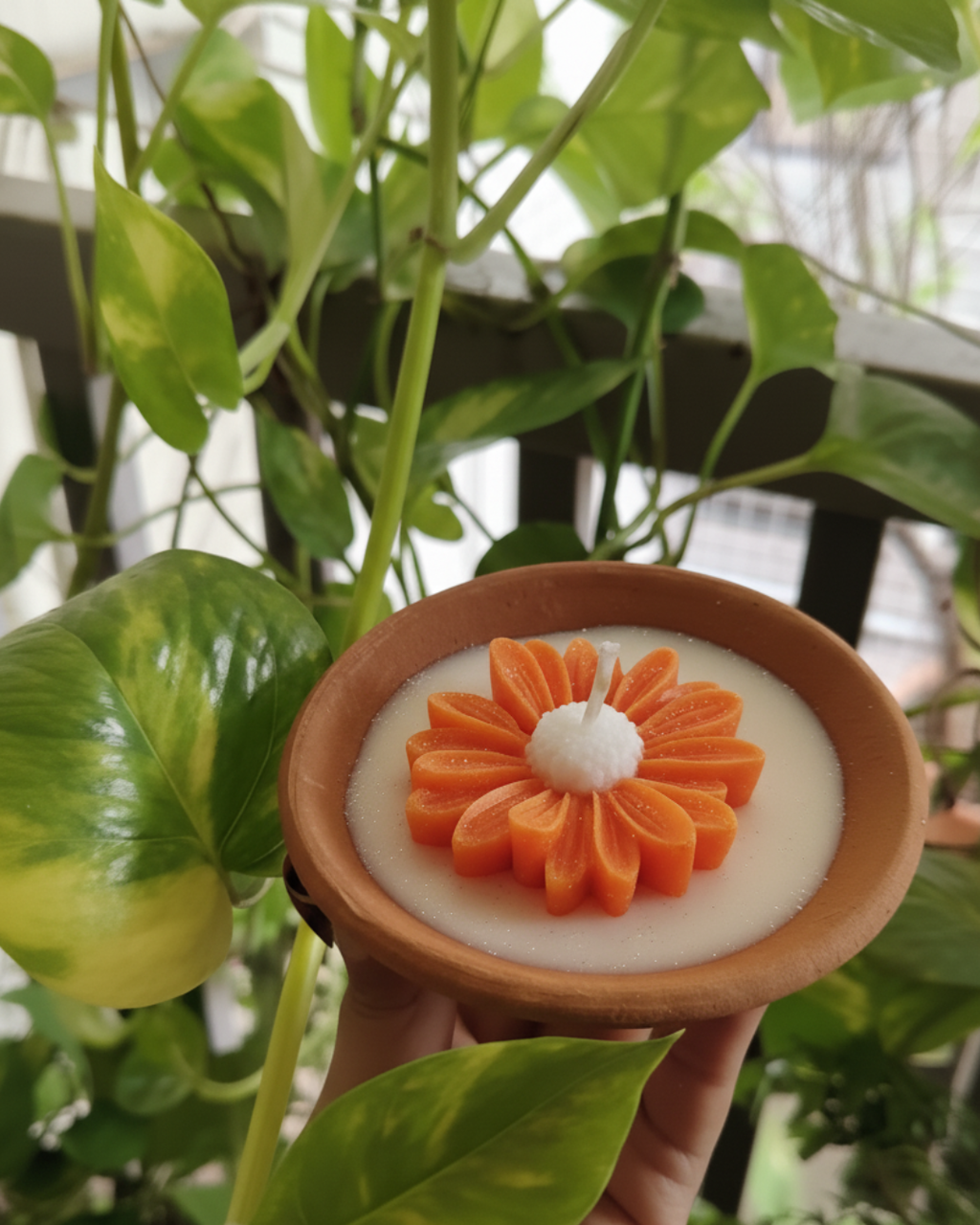 Terracotta Diya Candle- Scented Candle